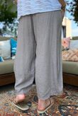 Sandbar Linen Blend Barrel Culotte Pant Mocha